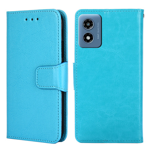 Moto G 5G 2024 Crystal Texture Leather Phone Case - Sky Blue